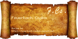 Feuerbach Csaba névjegykártya